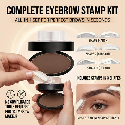 Aurvaa Brow Stamp, Aurvaa Eyebrow Stamp, Includes 3 Shapes (Light Brown)