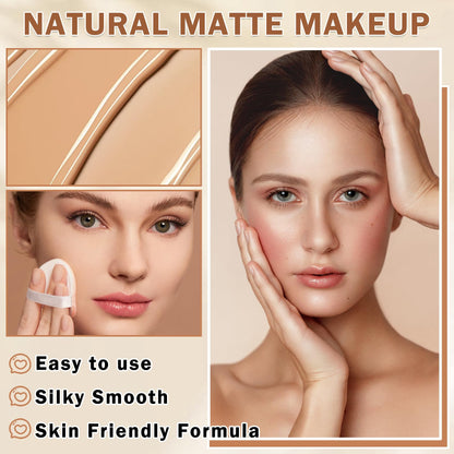 QIUFSSE Air Brush Makeup Foundation for Mature Skin (02 Beige)