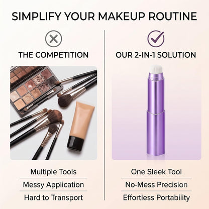 Facelove 2-in-1 Color-Changing Foundation Stick with Brush, Natural