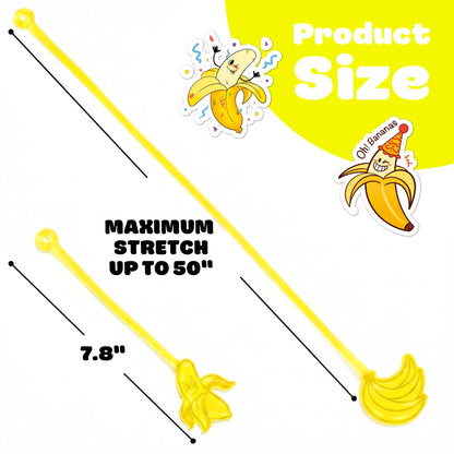 48PCS Banana Party Favors - 24 Temporary Tattoos & 24 Stick Hands