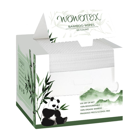 WOWOTEX Bamboo Rayon Disposable Face Towels for Sensitive Skin, Ultra Soft