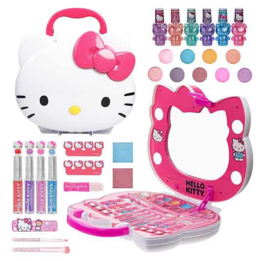 Hello Kitty Face Makeup Vanity Set with Light-Up Mirror