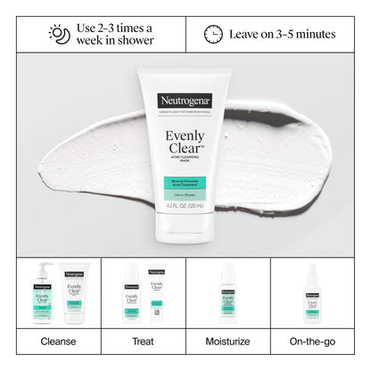 Neutrogena Evenly Clear Acne Cleansing Face Mask, 4.2 fl. oz
