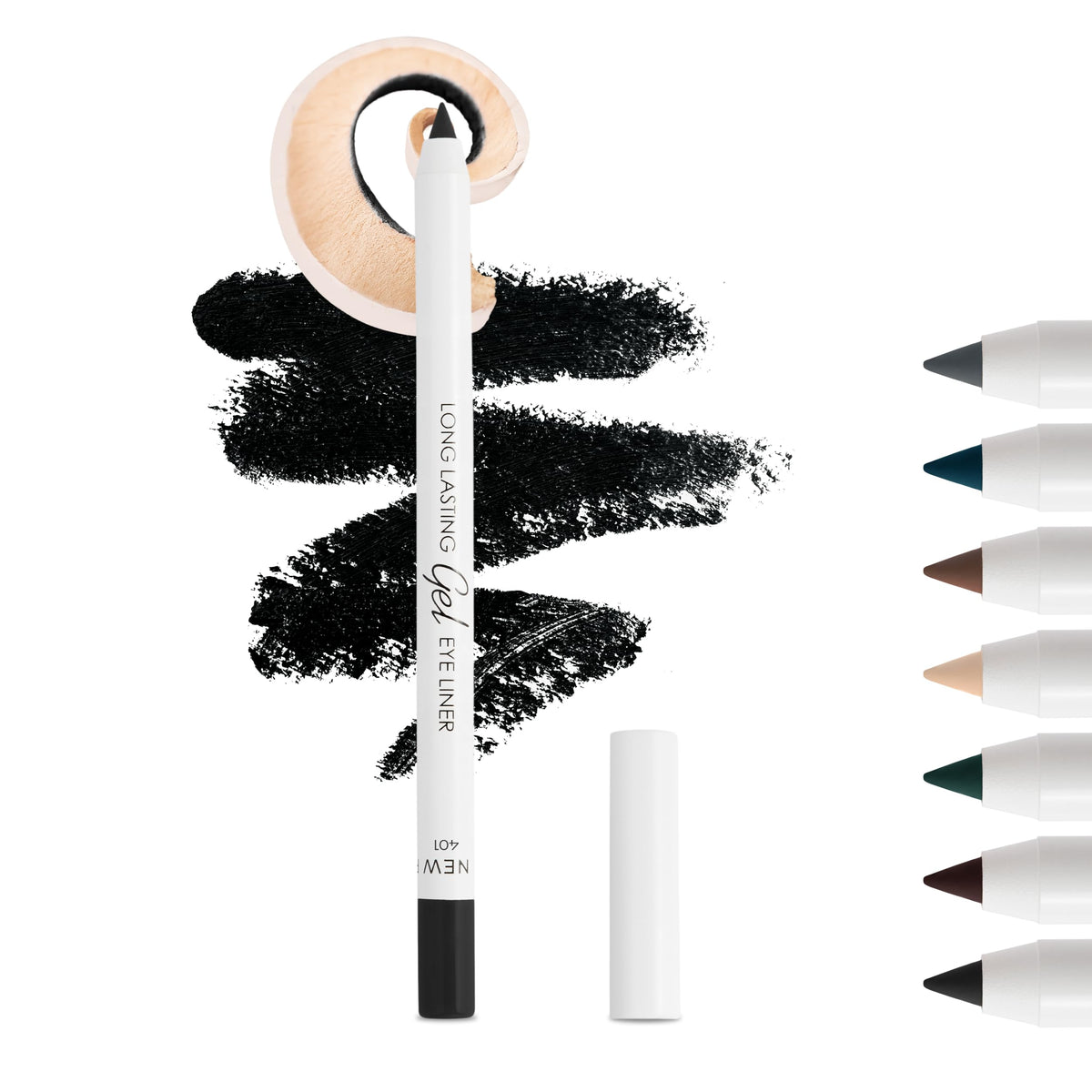 Lamel No Smudge Waterproof Gel Eyeliner Pencil – Deep Black