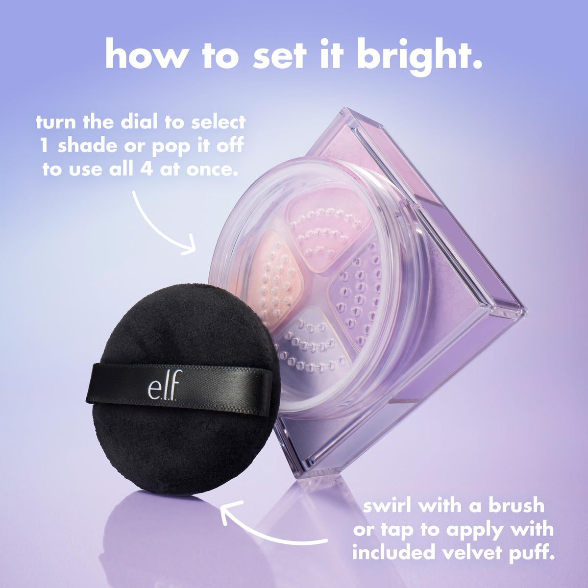 e.l.f. Set it Bright Powder Quad, Light-Medium