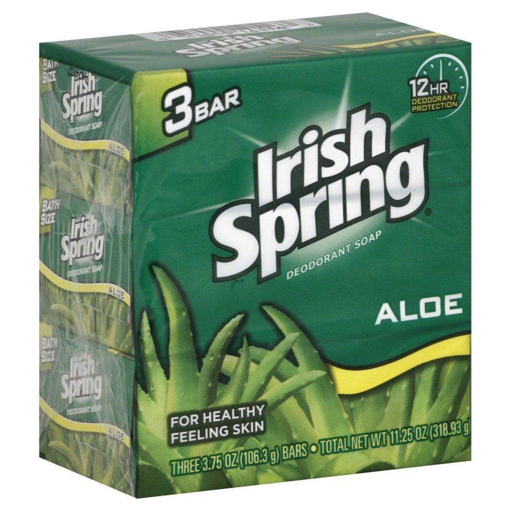 Irish Spring Aloe Mist Deodorant Bath Bar, 3.7 oz, 3 ct x 3 Packs (Total of 9 Bars of Soap/Packaging May Vary)