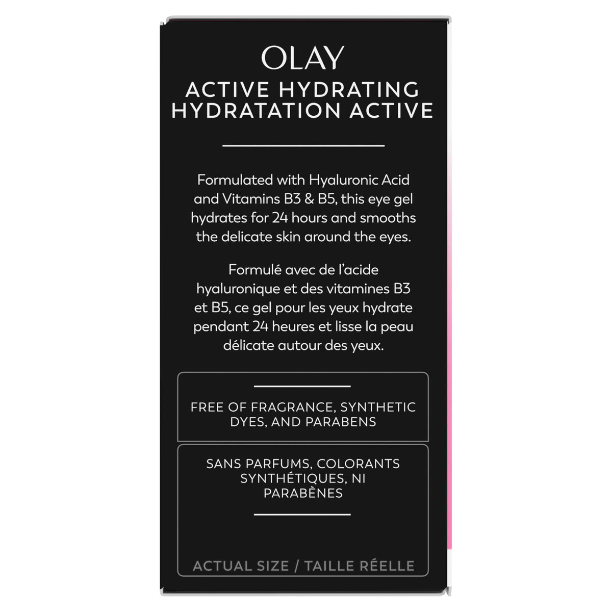 Olay Active Hydrating Eye Gel, Fragrance-Free, Anti-Aging Eye Cream with Hyaluronic Acid and Niacinamide, 0.5 oz