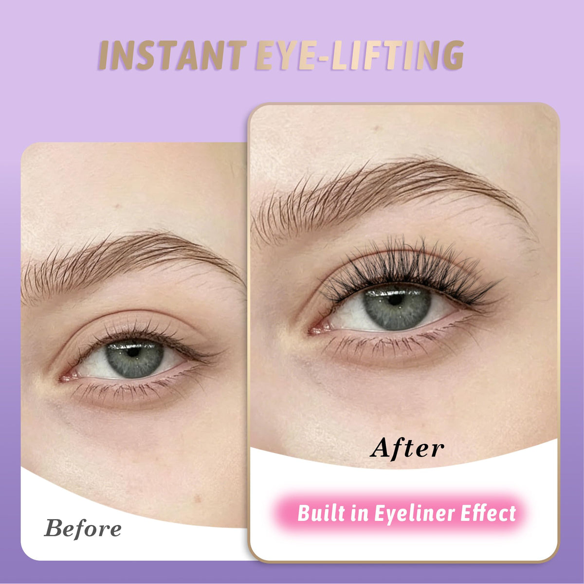 GAQQI False Eyelashes, Strip Lashes Kit With Glue, 3D Natural Lashes