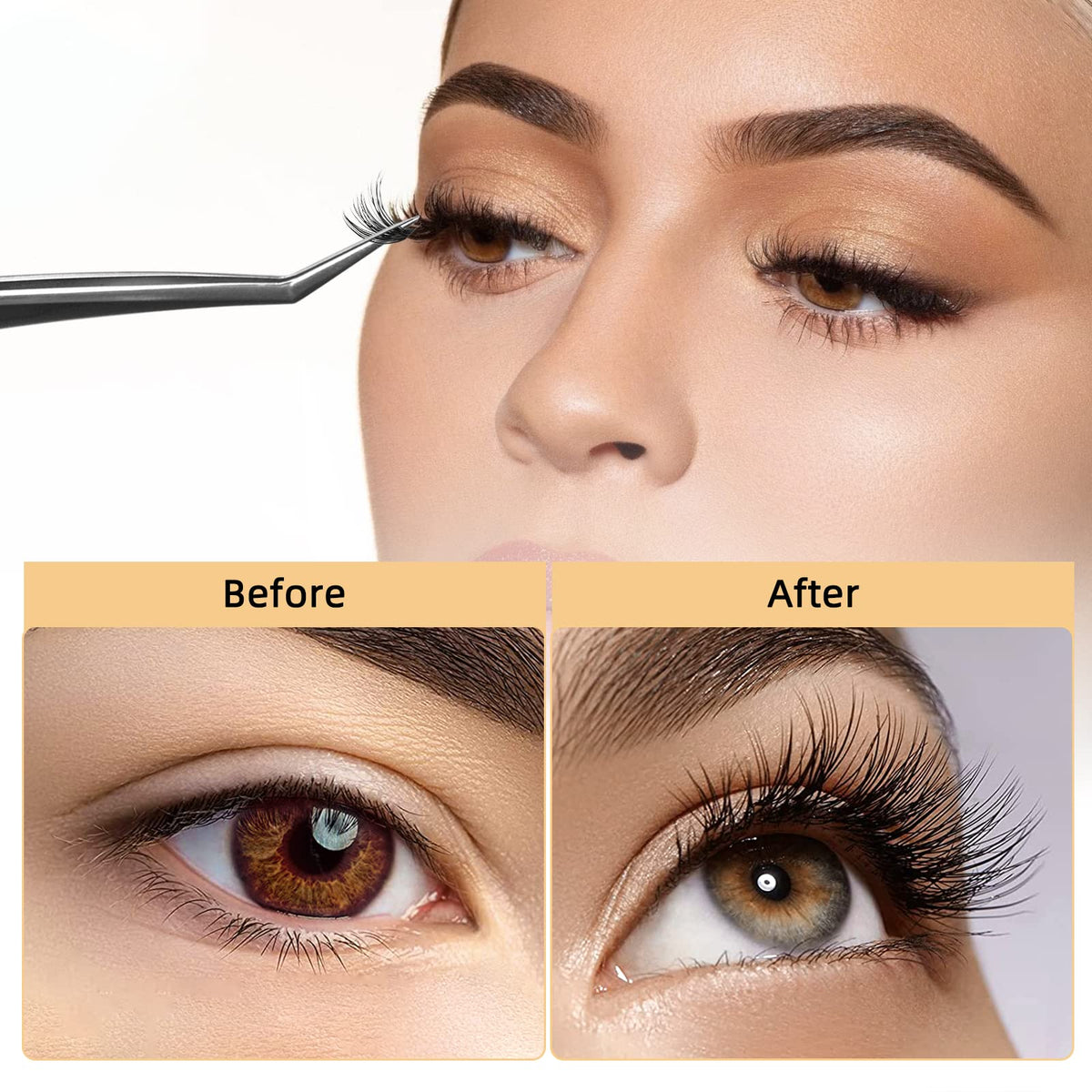 QUEWEL Cluster Lashes 240Pcs Individual Lashes 40D 0.07D Curl Mix8-14mm Lash Extensions Clusters Lash Soft&Natural False Eyelashes Individual DIY Eyelash Extension at Home(40D 0.07D MIX8-14)