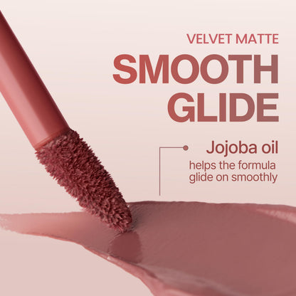 Peripera Ink The Velvet Lip Tint | Highly Pigmented, Longwear & Weightless Lip Tint | Smudge-Proof, Buildable Color for Lips & Cheeks | K-Beauty Makeup, Safe for Sensitive Lips (052 MAUVE CREMA)