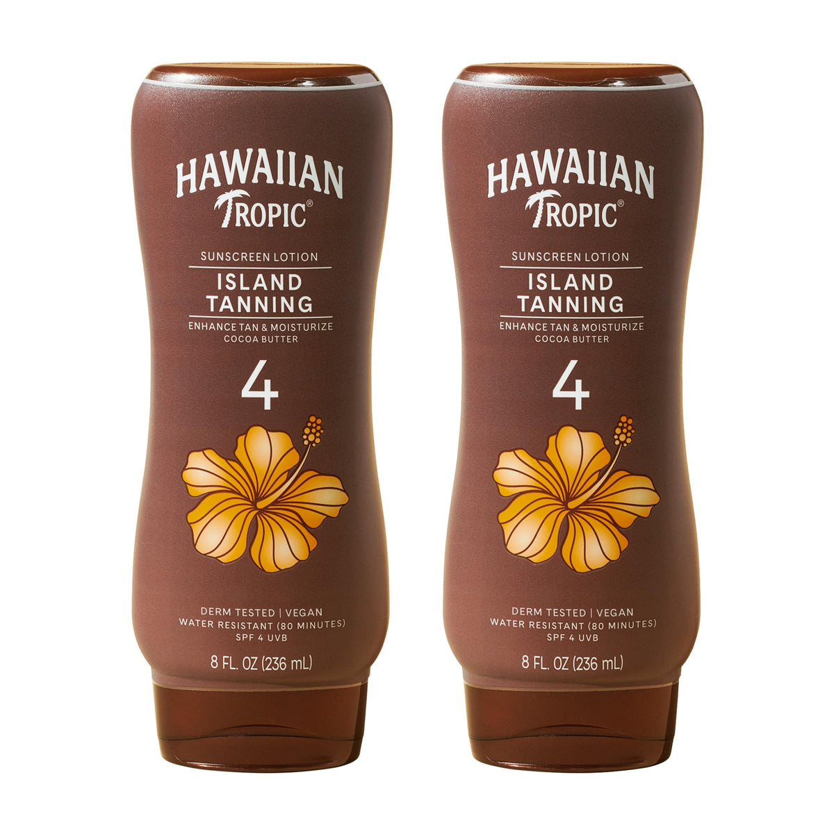 Hawaiian Tropic Island Tanning Lotion, SPF 4, 8 Fl Oz (2 Pack)