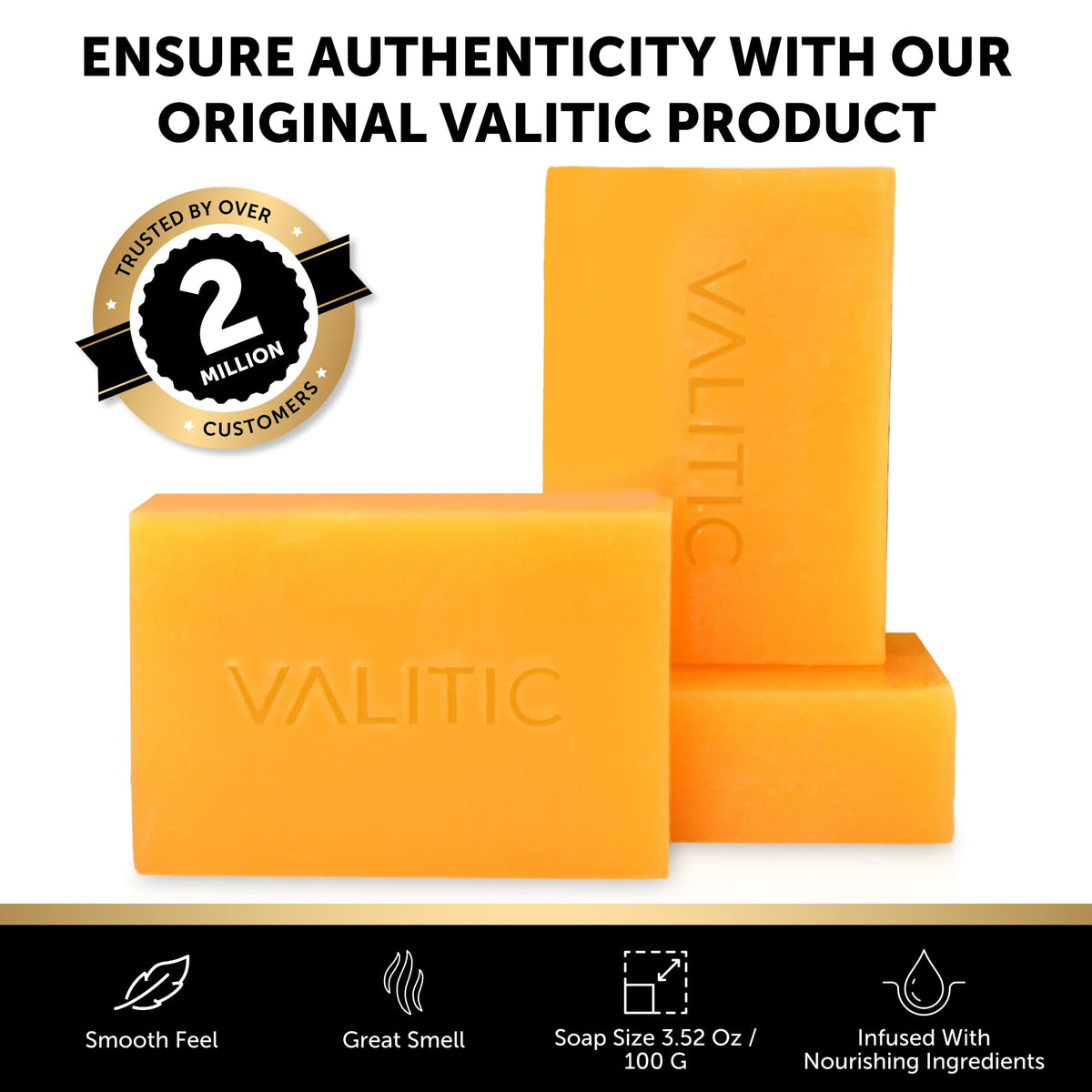 VALITIC Kojic Acid Soap for Hyperpigmentation with Turmeric 2 Pack