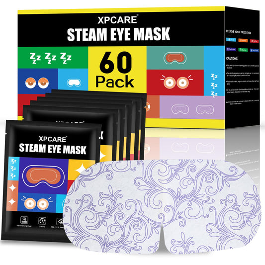 XPCARE 60 Pack Steam Eye Mask Disposable for Dry Eyes Cornea Care-Unscented