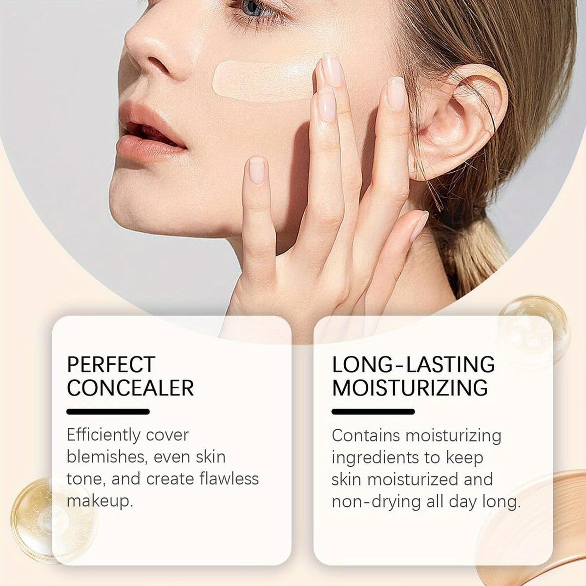 BARUBT Color Changing Foundation SPF 50, Moisturizing Liquid Makeup 2PCS