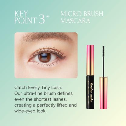 KISSME Heroine Make Advanced Film Mascara | Micro Brush | Black