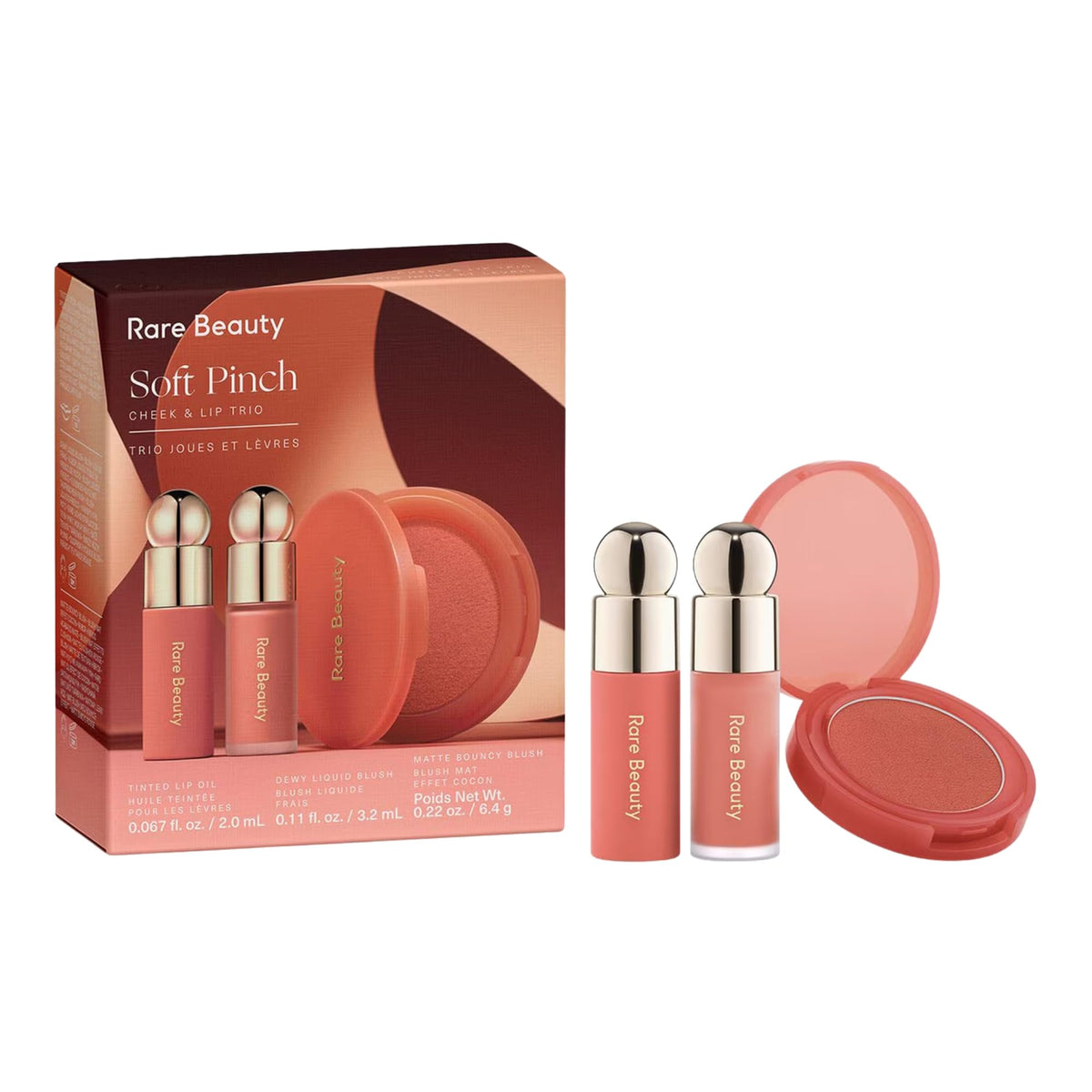 Rare Beauty Soft Pinch Cheek & Lip Trio - Matte Blush, Mini Liquid Blush and Mini Tinted Lip Oil