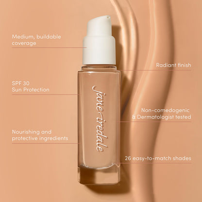 jane iredale Skintuition SPF 30 Radiance-Boosting Liquid Foundation 52 Medium Dark