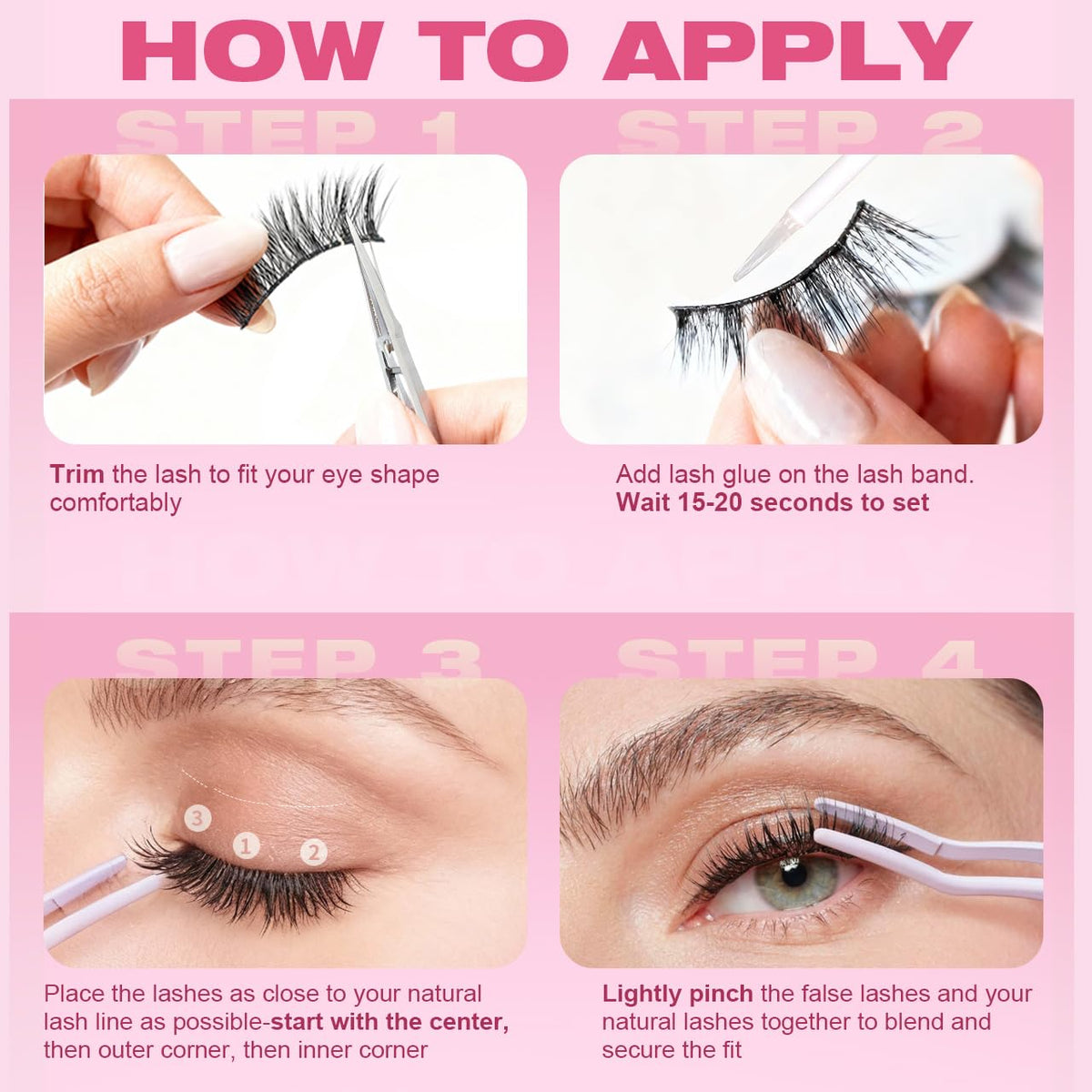 Kiromiro Spiky Lashes Strips 20mm 3D Fluffy False Eyelashes with Lash Glue