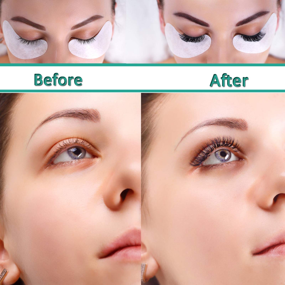 INKEL 50 Pairs Under Eye Pads for Lash Extensions, Lint-Free Eye Patches