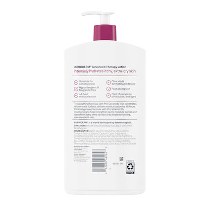 Lubriderm Advanced Therapy Hand & Body Lotion, Fragrance Free, 24 fl. oz