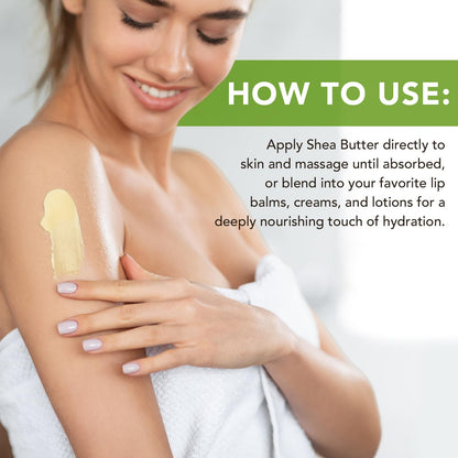 Btefls Pure Organic Shea Butter Raw, Unrefined Body & Face Butter - 100% Natural Vitamin A, E & F - Long-Lasting Hydration for Dry Skin, Hair Care, 7.8 oz