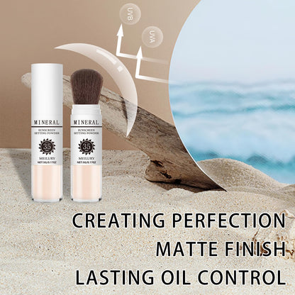 Meilury Sunscreen Setting Powder SPF 35, Mineral Powder for Face & Scalp