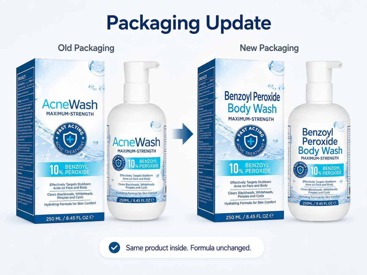 Hermon Benzoyl Peroxide Body Wash: 10% Benzoyl Peroxide Acne Wash for Face, Skin, Butt, and Back Acne - Maximum-Strength Fast-Acting Acne Control Cleanser 8.45 Fl. Oz.