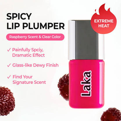 Laka Spicy Lip Plumper - Maximum Strength (#02 Raspberry) - Clear Color