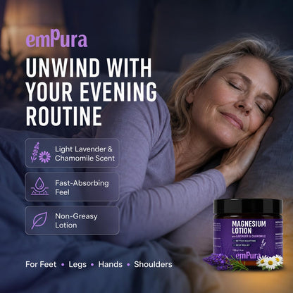 EMPURA Lavender Magnesium Lotion, Relaxing Gifts for Women, 4 Oz