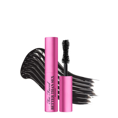 Too Faced Naturally Better Than Sex Mascara|Volumizing and Lengthening Mascara with Bamboo Fibers + Goji Berry,Nourishing for Sensitive Eyes, Vegan,Cruelty-Free Eye Makeup,Black,Travel Size,0.16 Fl Oz