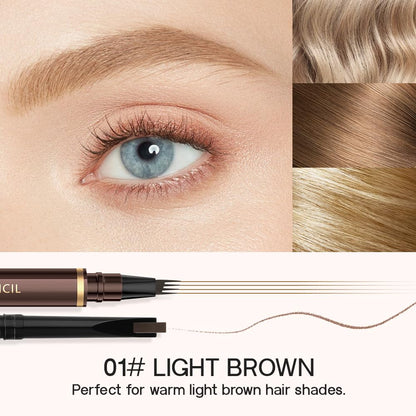 2 Pack Waterproof Eyebrow Pencils for Women with 4-Tip and Blade Tip