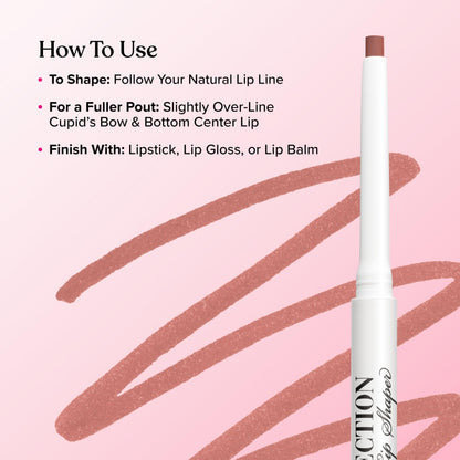 Too Faced Lip Injection Extreme Lip Shaper | Plumping, Waterproof, Liner Pencil, 0.01 Ounce, Puffy Nude