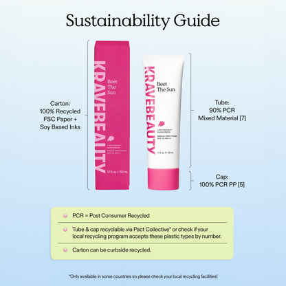 KraveBeauty Beet The Sun SPF 40 PA+++ Sunscreen for Sensitive Skin, 50 mL