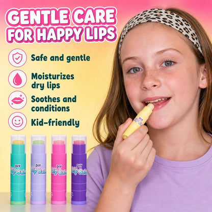 DIY Lip Balm Kit for Ages 8+, Natural Ingredients, 10 Tubes in 0.14 oz Each