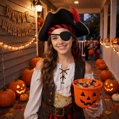 Oarkive Eye Patch for Adults – Soft Black Eyepatch for Pirate Costume, Cosplay, Halloween, Adjustable Eye Patches for Dress Up