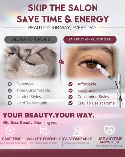 White Eyelash Glue Waterproof Lash Cluster Glue Bond and Seal Lash Glue