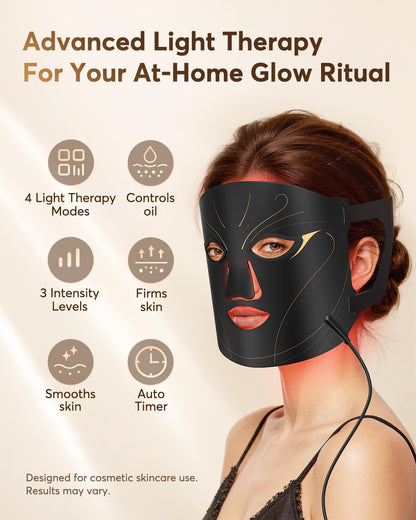 XSSNVV Red Light Therapy Mask for Face, 850nm NIR, Red & Blue LED Light