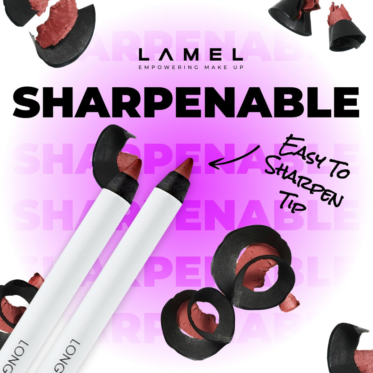 Lamel Gel Lip Liner Pencil – 5 Pack – 2-in-1 Waterproof Lip Liner Set