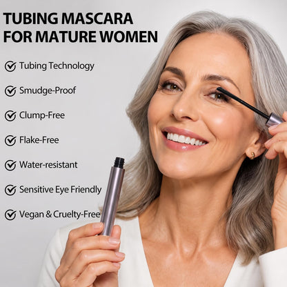Erinde Black Tubing Mascara for Older Women 60 Plus, Black