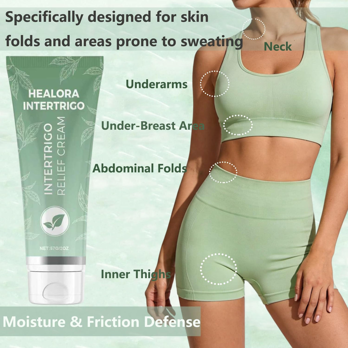 Healora Intertrigo Cream, Skin Fold Barrier Cream for Moisture Friction Protection, For Friction-Prone Areas (1 pcs)