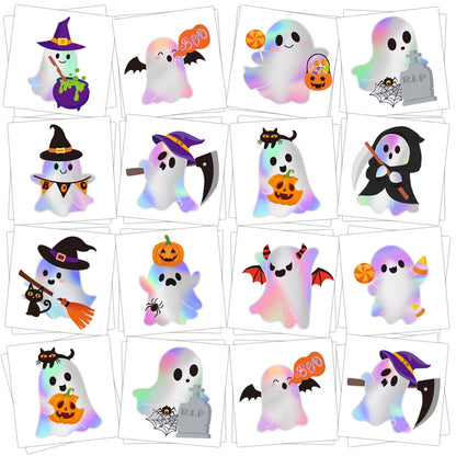JUNEBRUSHS 120 Pcs Halloween Glitter Temporary Tattoos