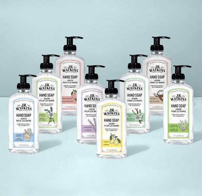 J.R. Watkins Moisturizing Gel Hand Soap Dispenser 3 Pack, Lemon, 11 fl oz