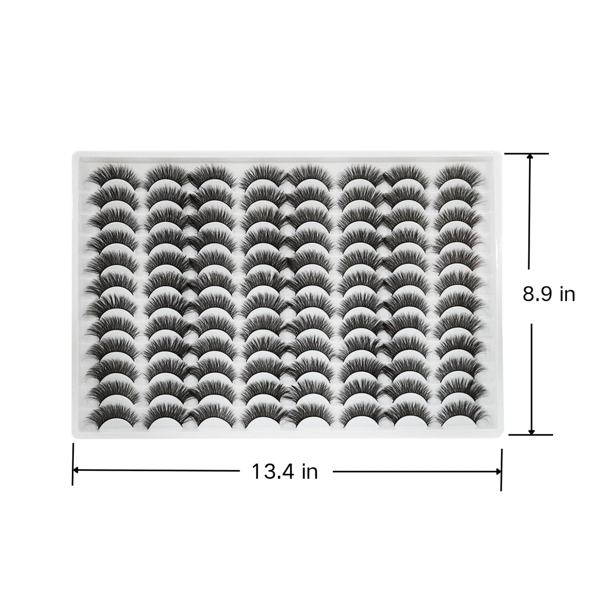 Azenlo False Eyelashes 48 Pairs Faux Mink Lashes 14mm Wispy Lashes 3D Fluffy Cat Eye Lashes Pack Bulk Wholesale Strip Lashes(style 48-045)