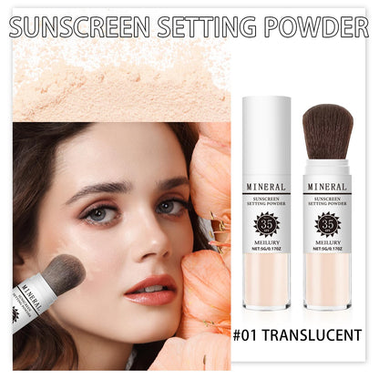 Meilury Sunscreen Setting Powder SPF 35, Mineral Powder for Face & Scalp