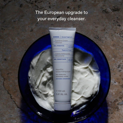 KORRES Greek Yoghurt Foaming Cream Cleanser, Deep Skin Cleansing 5.07 Fl Oz