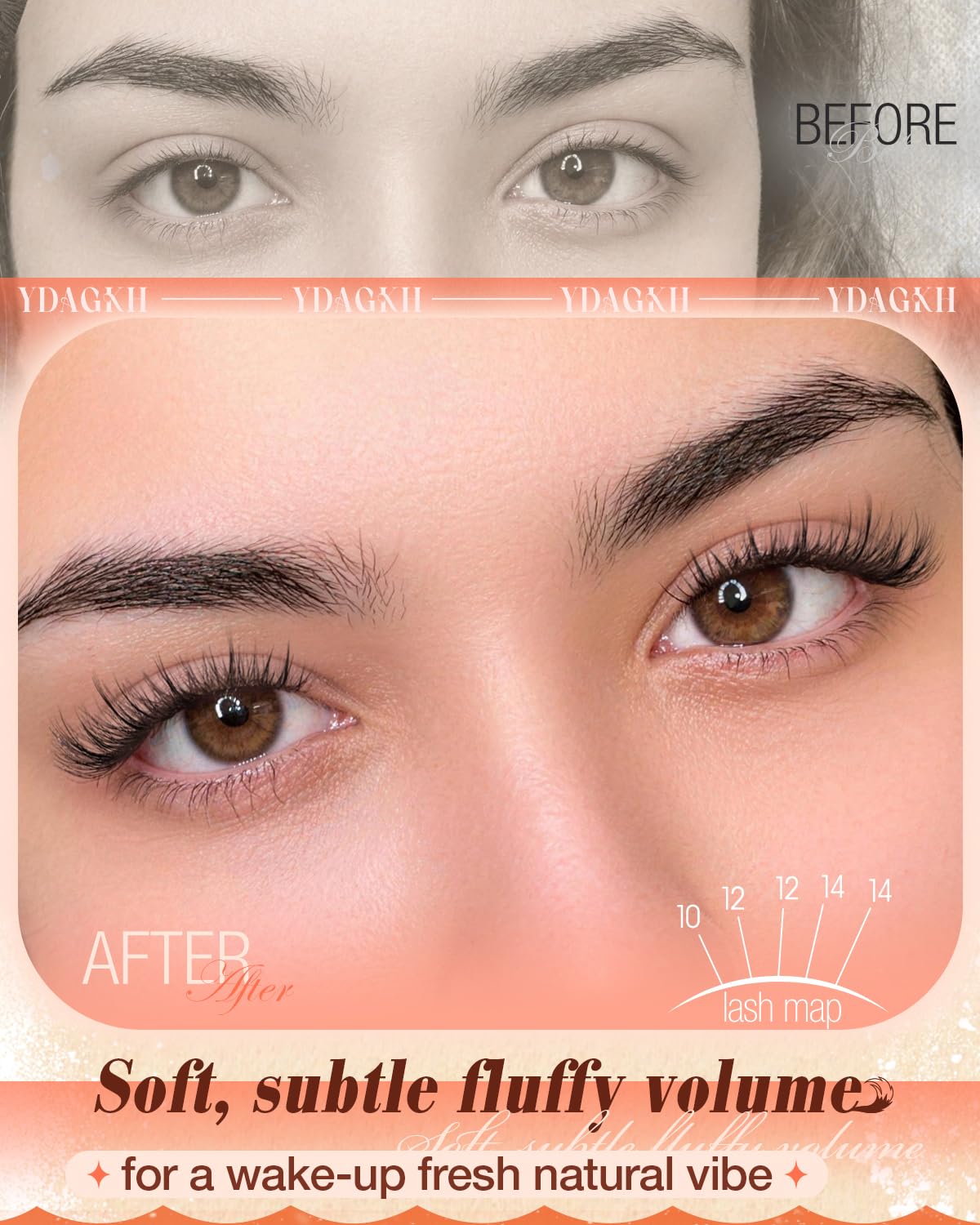 Spikes Lash Clusters Natural Fluffy Cluster Lashes Short 10-12-14mm CD Curl Wispy Cluster Eyelash Extensions Anime Fairy Eyelash Clusters DIY Clear Band Individual Lash Extension Born Doll Manga Look
