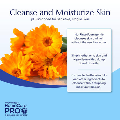 Welmedix No Rinse Cleansing Foam - Rinse Free & Waterless Body Wash