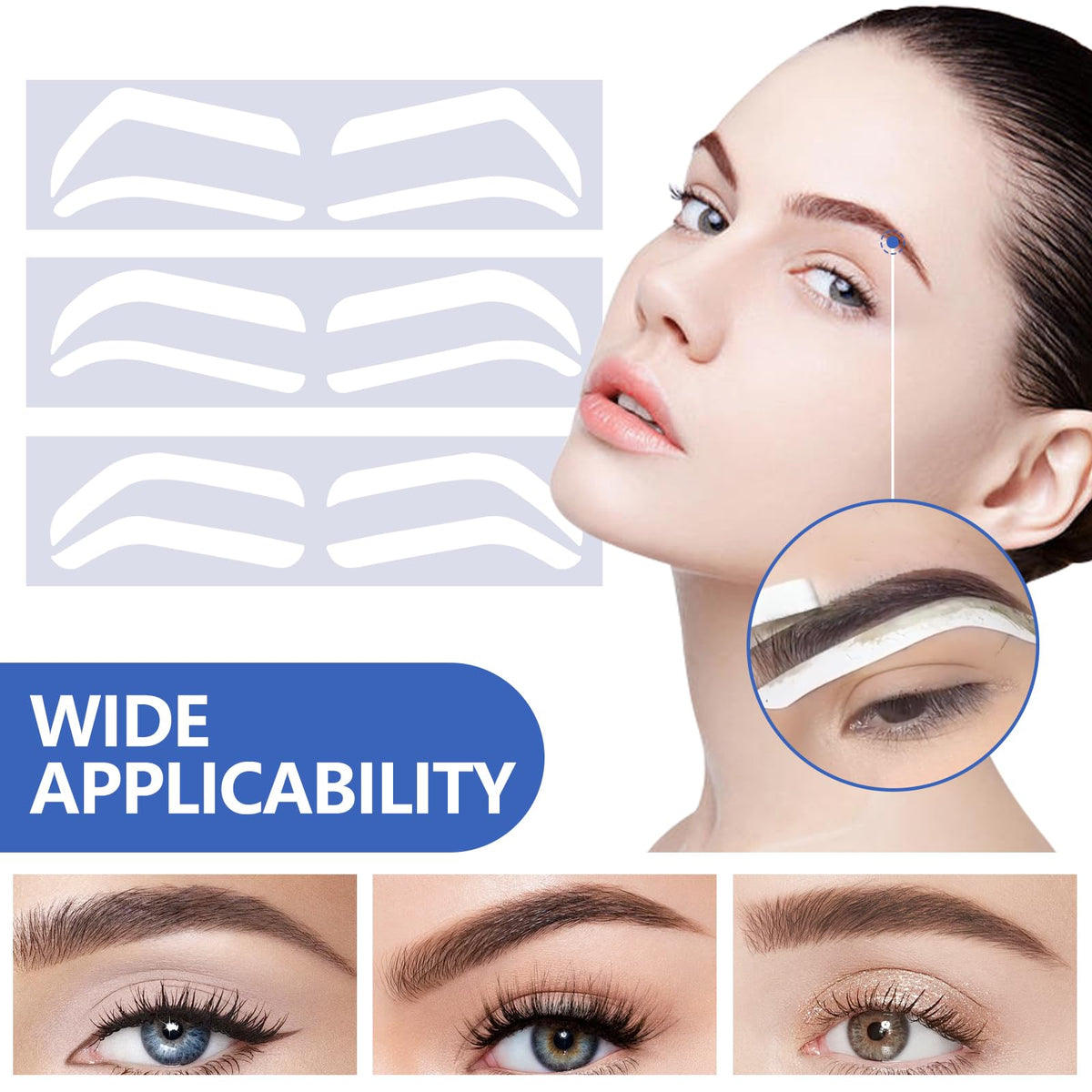 12Pairs Airbrush Eyebrow Shaping Stickers Stencils Shape Tape Disposable