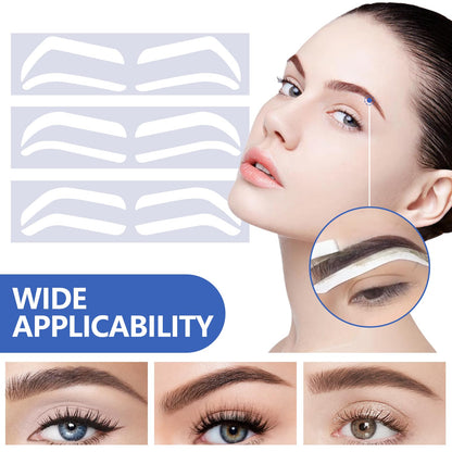 12Pairs Airbrush Eyebrow Shaping Stickers Stencils Shape Tape Disposable
