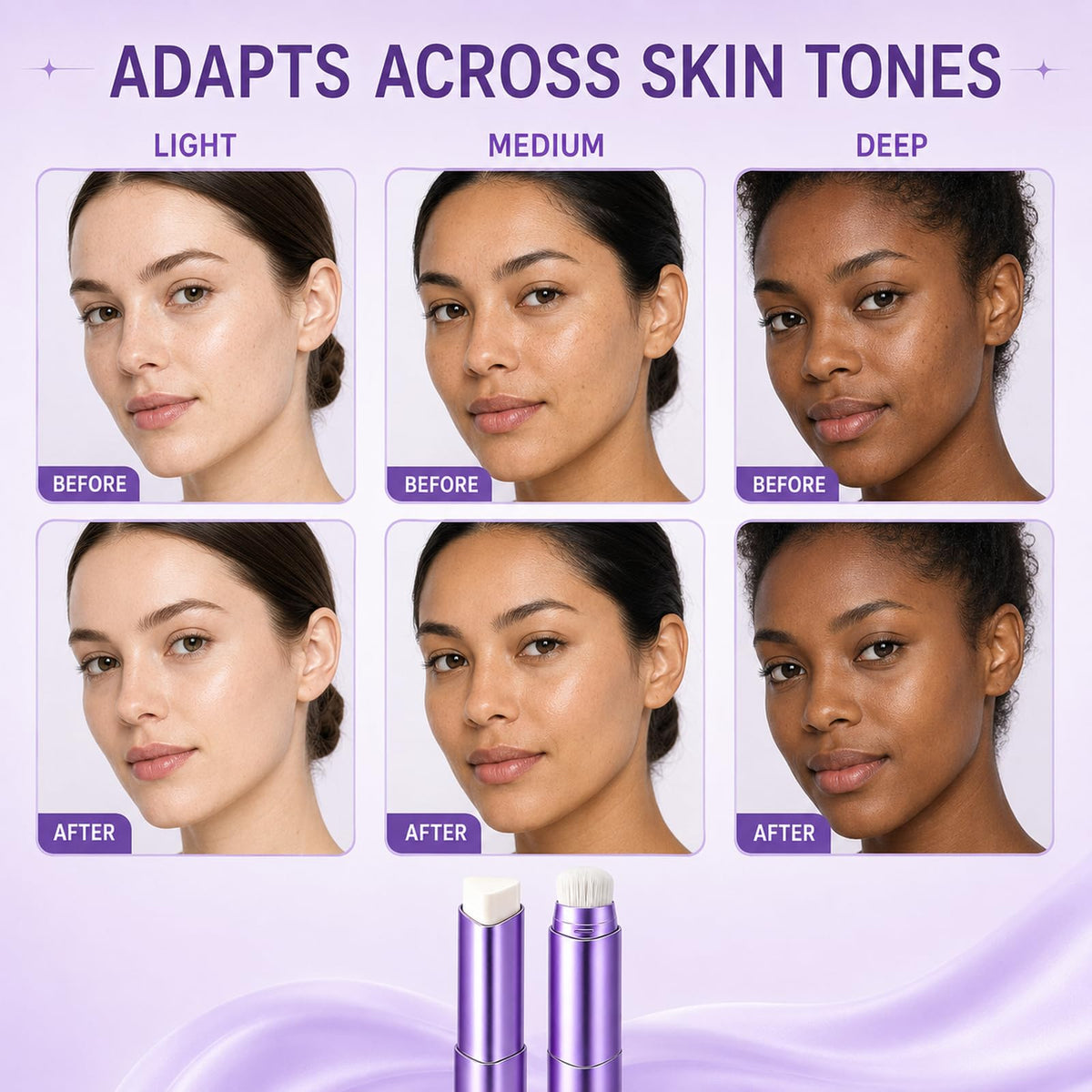 CWYRLTKA Color Changing Foundation Stick, 2-in-1 Hydrating Foundation